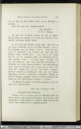 Dorothea von Schlegel an August Wilhelm von Schlegel, Wien, 03.12.1828