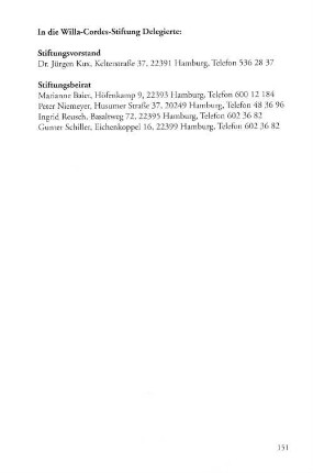In die Willa-Cordes-Stiftung Delegierte