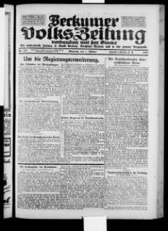 Beckumer Volks-Zeitung. 1921-1930