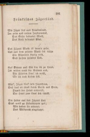 Fränkisches Jägerlied.