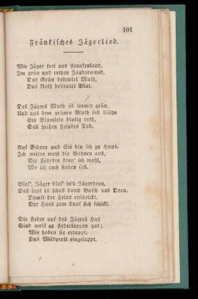 Fränkisches Jägerlied.