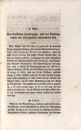 Anmerkungen der Gesetzgebungscommission zum Entwurf eines Strafgesetzbuchs für das Großherzogthum Baden