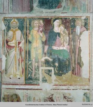 Madonna mit Kind und den Heiligen Christopherus und Antonius Abbate udn einem Bischof