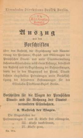 I. Anstrich der Wagen