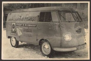 Ansichtskarte Kastenwagen der Firma "Josef Frings", Bürobedarf