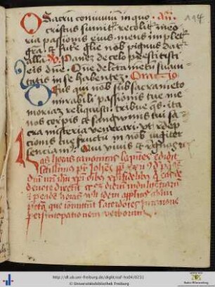 [114r - 115v] Johannes XXII Papa (?): Officium Parvum Passionis Jesu Christi.
