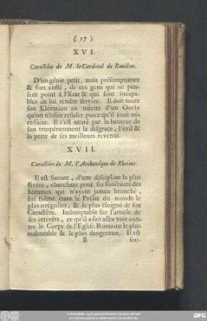 XVI. Caractére de M. le Cardinal de Bouillon.