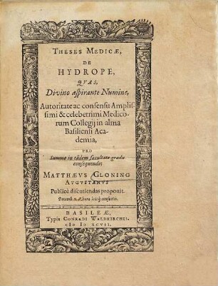 Theses Medicae De Hydrope