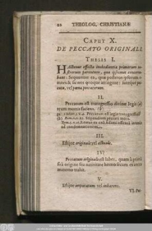 Caput X. De Peccato Originali.