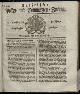 Nr. 21, Mittwoch den 14ten Maerz. 1821