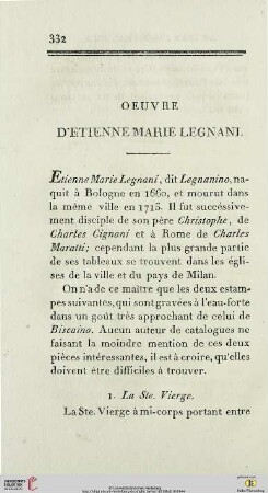 Oeuvre d’Etienne Marie Legnani