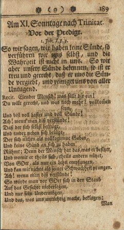 Am XI. Sonntage nach Trinitat.