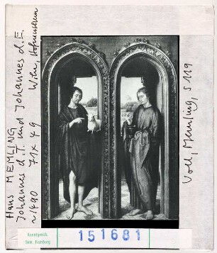 Hans Memling: Johannes der Täufer und Johannes der Evangelist. Wien, Hofmuseum