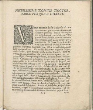 Nobilissime Domine Doctor, Amice Perquam Dilecte.