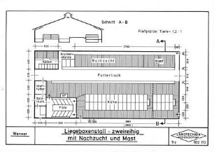 Liegeboxenstall - zweireihig mit Nachzucht und Mast