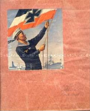 Tagebuch mit Zeichnungen und Zeitungsausschnitten eines Seekadetten von der Ausbildung an Bord des Linienschiffes "Schlesien" - Personenkonvolut