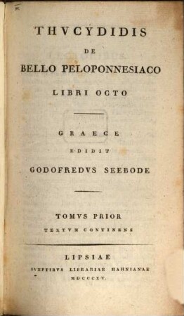 Thucydidis de bello Peloponnesiaco : libri octo