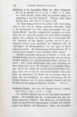 124-125 [Rezension] Liber Iesu filii Sirach sive Ecclesiasticus hebraice