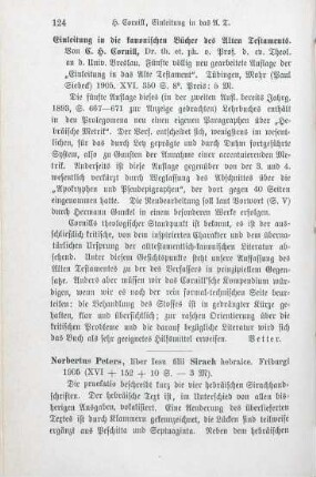 124-125 [Rezension] Liber Iesu filii Sirach sive Ecclesiasticus hebraice