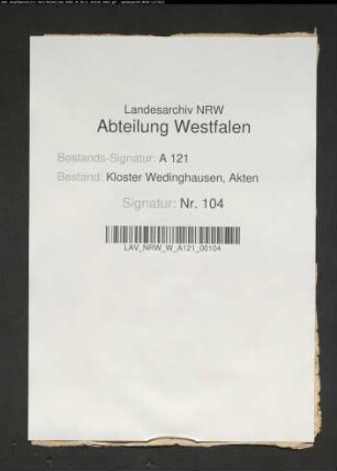 Verzeichnis der Ländereien des Hofes Ulengut zu Höingen.