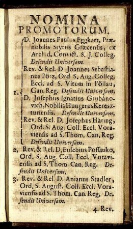 Nomina Promotorum.