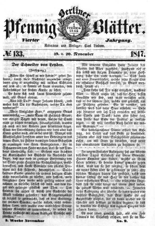 No. 133, 19. u. 20. November