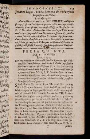 119-126, Feria Quinta. Anno 1679