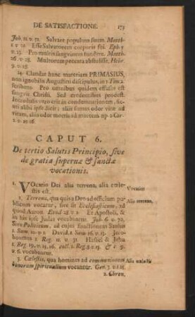 Caput 6. De tertio Salutis Principio, sive de gratia supernae & sanctae vocationis.