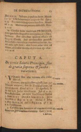 Caput 6. De tertio Salutis Principio, sive de gratia supernae & sanctae vocationis.