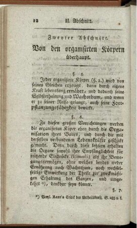 Zweyter Abschnitt. Von den organisirten Körpern überhaupt.
