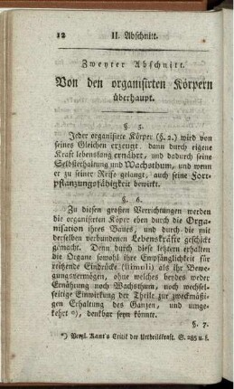 Zweyter Abschnitt. Von den organisirten Körpern überhaupt.