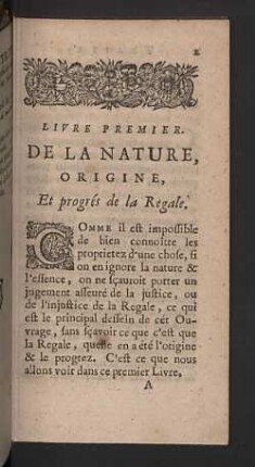 De la nature, origine, et progrés de la Regale.