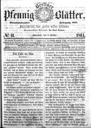 No. 41, Sonnabend, den 8. October 1864