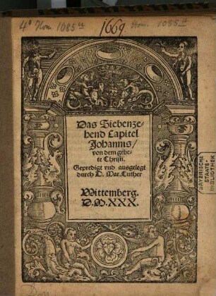 Das Siebenzehend Capitel Johannis, von dem gebete Christi