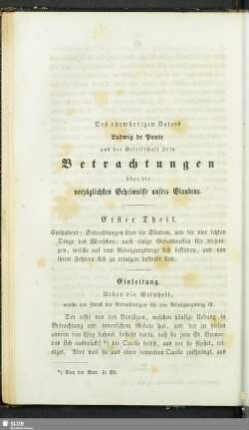 [Betrachtungen des ersten Theiles]