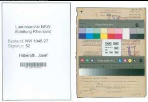 Entnazifizierung Josef Hilberoth , geb. 04.04.1894 (Angestellter)