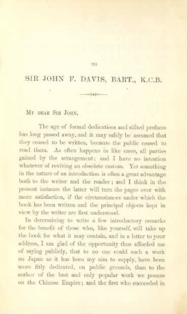 To Sir John F. Davis, Bart., K.C.B.