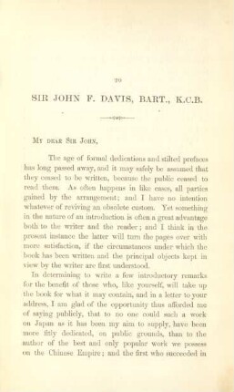 To Sir John F. Davis, Bart., K.C.B.