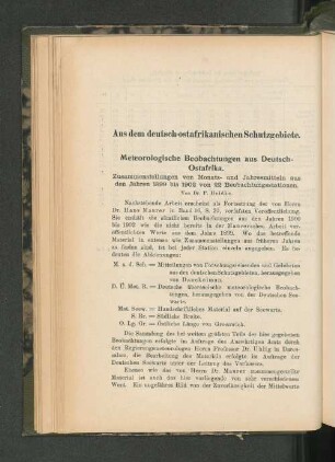 Aus dem deutsch-ostafrikanischen Schutzgebiete.