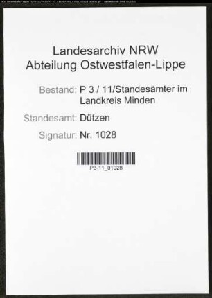 Heiratsregister Standesamt Dützen