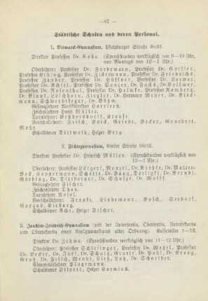 Städtische Schulen und deren Personal