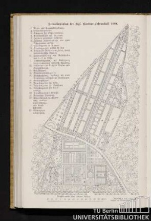 Situationsplan der Kgl. Gärtner-Lehranstalt 1899.