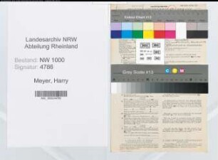 Entnazifizierung Harry Meyer, geb. 28.07.1879 (Steuergehilfe)
