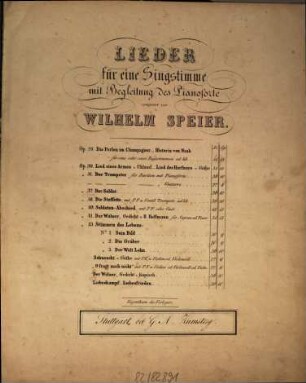 Der Trompeter : für Bariton mit Guitarre ; op. 31