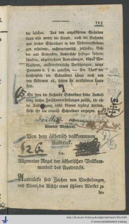 Vierter Abschnitt. Von dem ästhetisch vollkommenen Ausdrucke.