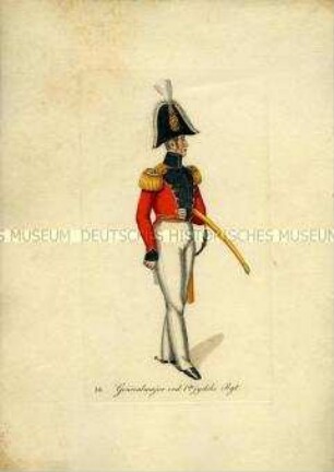 Uniformdarstellung, Generalmajor des 1. Jütischen Infanterie-Regiments, Dänemark, 1815/1830.