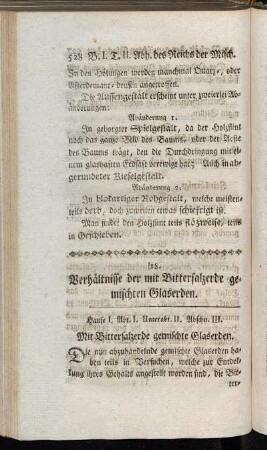 18. Verhältnisse der mit Bittersalzerde gemischten Glaserden