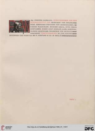 Titelblatt: Heft I (Januar bis April)