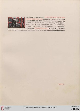 Titelblatt: Heft I (Januar bis April)