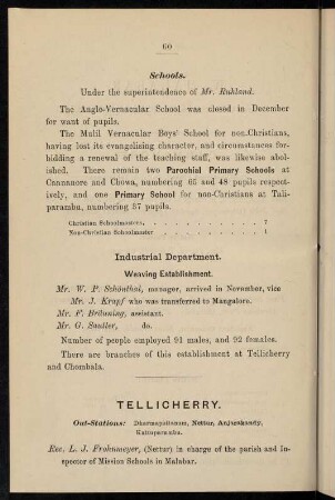 60-62, Tellicherry (with out-stations)